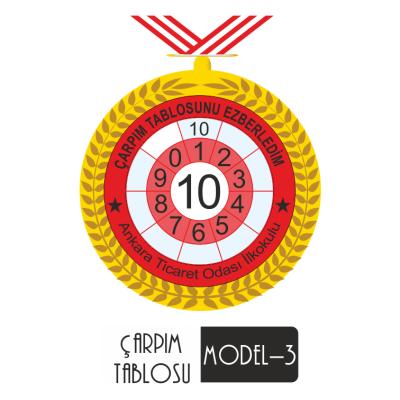 Çarpım Tablosu Ezberleme Madalyası -3