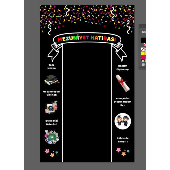 Mezuniyet Hatırası Bez Afiş Dikey 150X200